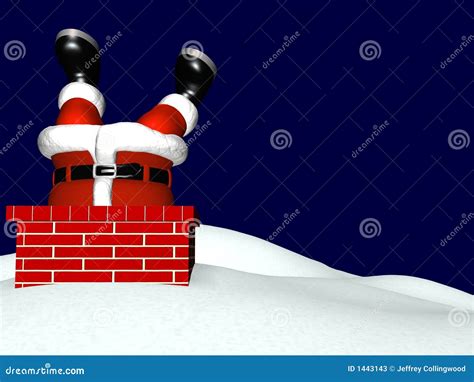 Santa Going Down Chimney 2 Stock Photos Image 1443143