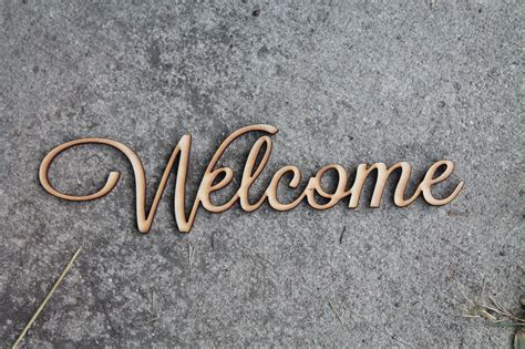 Wood Word Welcome Sign Welcome Welcome Cutout Welcome Etsy