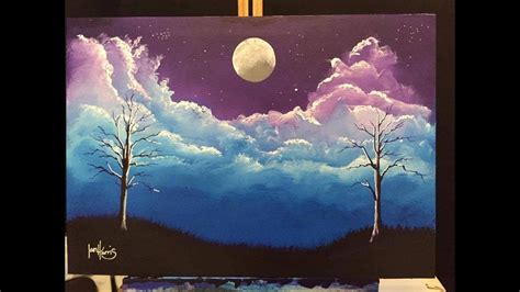 Easy Beginners Acrylic Moon Canvas Painting Tutorials Painting