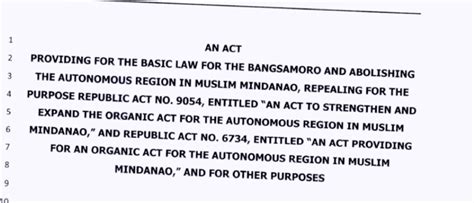 Read Senate Bill No 1717 Basic Law For The Bangsamoro