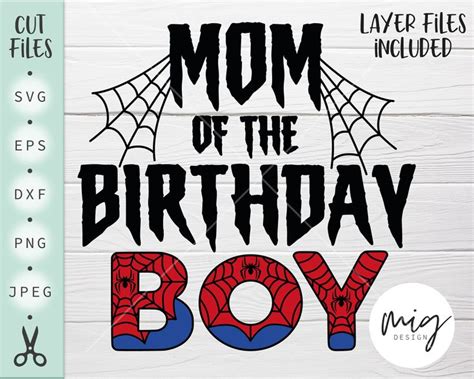 Mom Spiderman svg, mom of the Birthday Boy Svg, Spiderman Birthday svg
