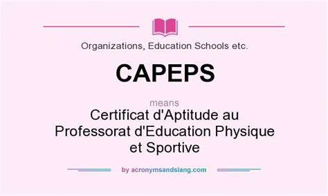 capeps certificat d`aptitude au professorat d`education physique et sportive in organizations
