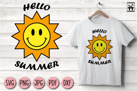 Smiley Sun Face Hello Summer Graphic By Utto · Creative Fabrica