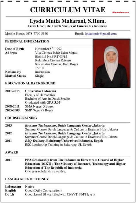 Fiszkoteka, your checked malaysian english dictionary! 7 Contoh CV Dalam Bahasa Inggris Terlengkap Untuk Melamar ...