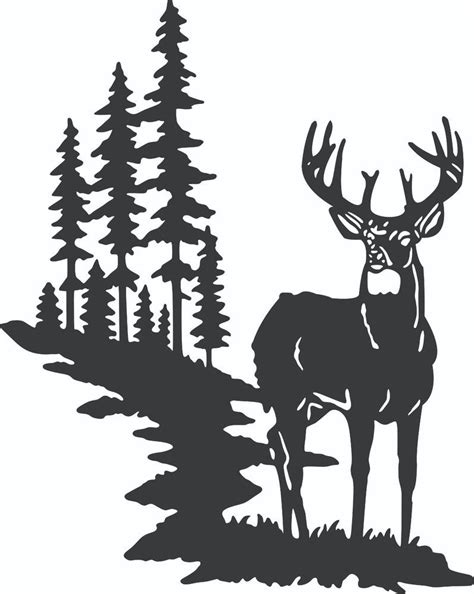 Free Deer Mountain Silhouette Svg SVG PNG EPS DXF File