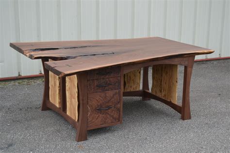 (our wood came from a dead tree out back that a friend of a friend. Custom Live Edge Walnut Executive Desk by Corey Morgan ...