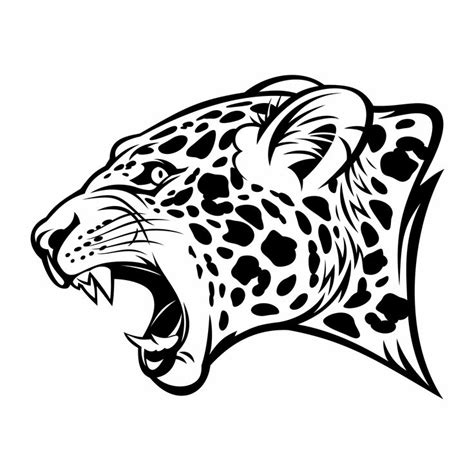 Growling Jaguar Vector Illustration Wild Cat стоковая векторная