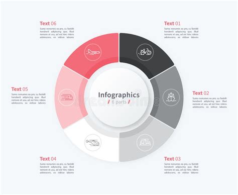 Stylish Pie Chart Circle Infographic Template 5 Parts Stock Vector