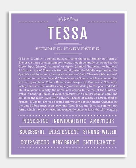Tessa Classic Name Print Classic Names Names With Meaning Names