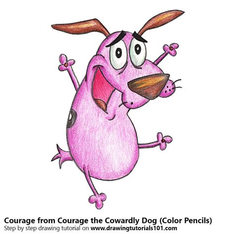 How To Draw Courage From Courage The Cowardly Dog Courage The Cowardly