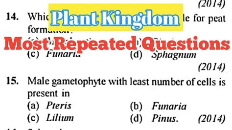 Plant Kingdom Mcq For Neet 2023 Chapter Wise Biology Biology Most