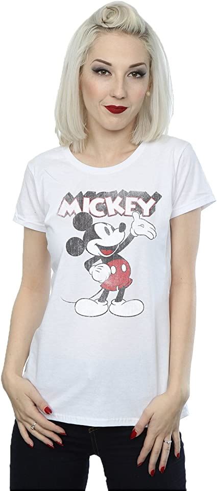 Disney Femme Mickey Mouse Presents T Shirt Xx Large Blanc Amazon Fr Vêtements Et Accessoires