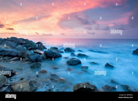 Coastal Sunset St Thomas Us Virgin Islands Stock Photo Alamy