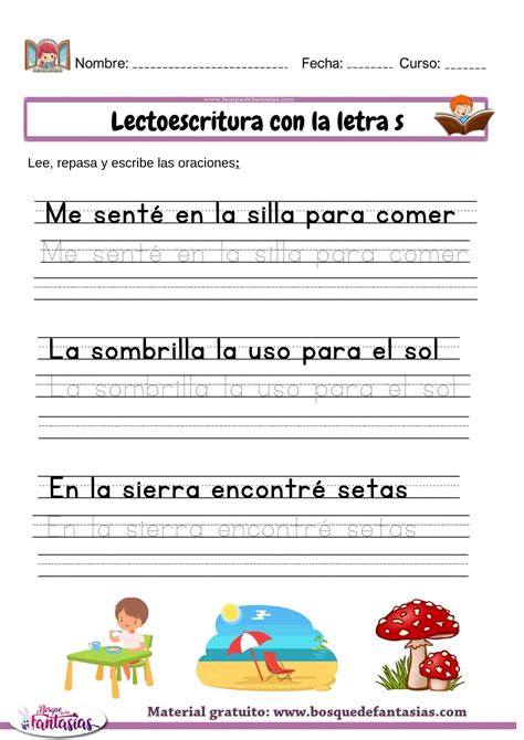 Lectoescritura Letra S Fichas De Infantil Y Primaria C93