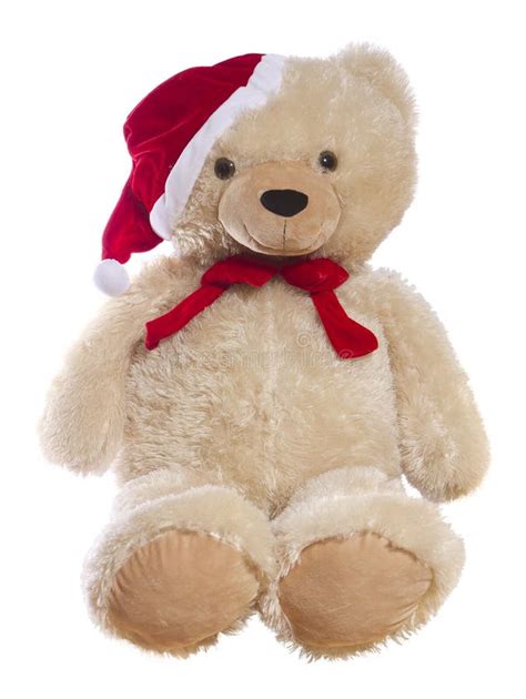 Christmas Teddy Bear Isolated Stock Image Image Of Isolated Floor