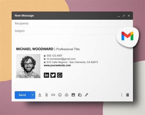 Gmail Email Signature Template Professional Email Signature Personal