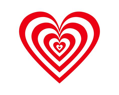 Red And White Layered Heart Drawing Illustration 16349279 Png