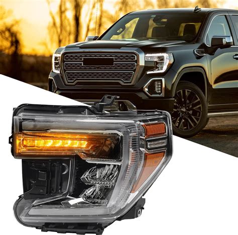 Vlincar Led Headlight Assembly Compatible With Gmc Sierra