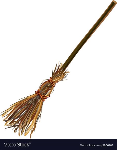 Witches Broom Stick Old Broom Halloween Royalty Free Vector Halloween