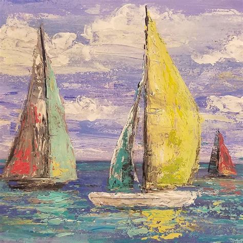 Simple Palette Knife Sailboat Seascape Acrylic Painting Tutorial By