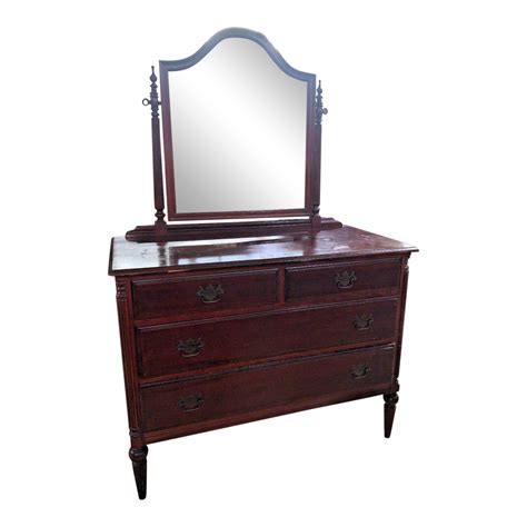 Antique Mahogany Bedroom Dresser With Mirror Chairish