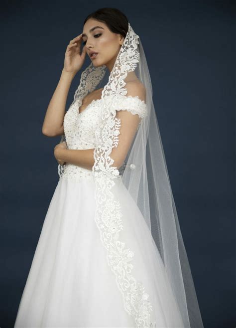 Elena Designs Wedding Veil Style 1302 Mantilla Lace Cathedral