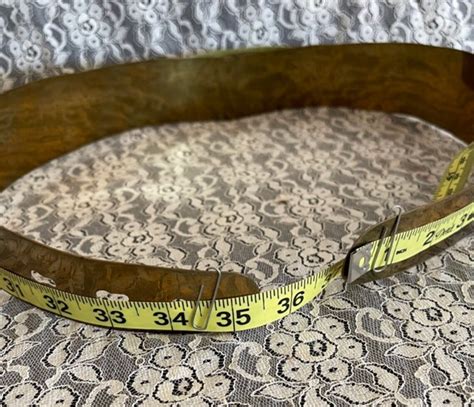 Vintage Hammered Brass Belt With Stone 1980s Adjustable Etsy