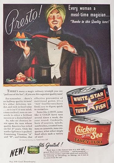 Vintage Chicken Of The Sea Tuna Ad Magician Vintage Food Ads