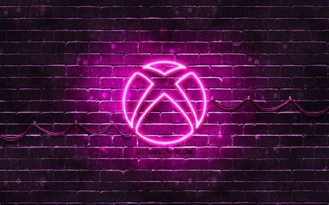 Download Wallpapers Xbox Purple Logo 4k Purple Brickwall Xbox Logo