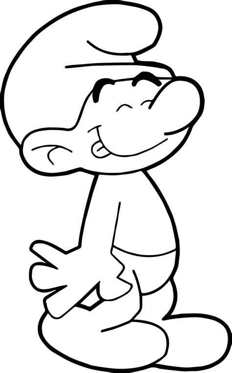 Awesome Finish Smurf Coloring Page Easy Cartoon Drawings Smurfs