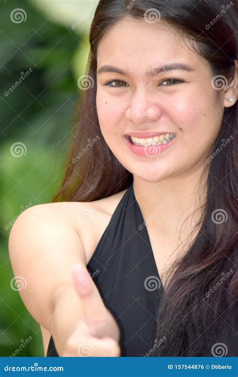 A Filipina Female Smiling Stock Photo Image Of Filipina