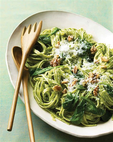 Fettuccine With Parsley Pesto And Walnuts Recipe And Video
