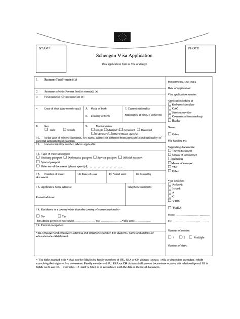 Download Sample Filled Application Form For Schengen Visa Pics Visa