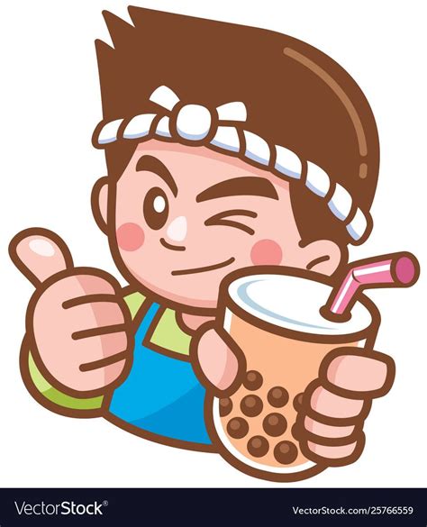 Cute kawaii character black tapioca pearls bubble tea. Vector illustration of Cartoon Male presenting Bubble tea. Download a Free Preview or High ...