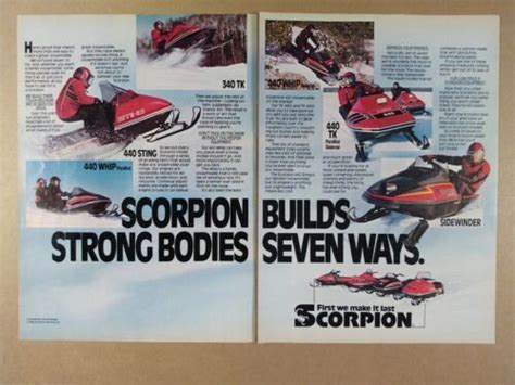 1981 scorpion 440 sting whip 340 tk sidewinder snowmobiles vintage print ad ebay