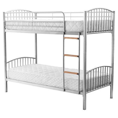 Twin Over Full Grey Stainless Steel Bunk Bed Suitable For Adults
