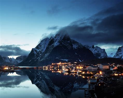 Free Download Norway Lofoten Mountains Evening Coast 4k Norway