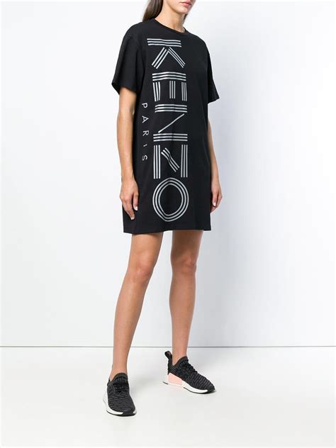Kenzo Robes Femme Logo T Shirt Dress Noir ~ Laccoudoir