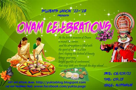 A musical escape to the roots of kerala to taste the flavours of onam. YUKTA - Students' Union 11-12, KMC: ONAM CELEBRATIONS