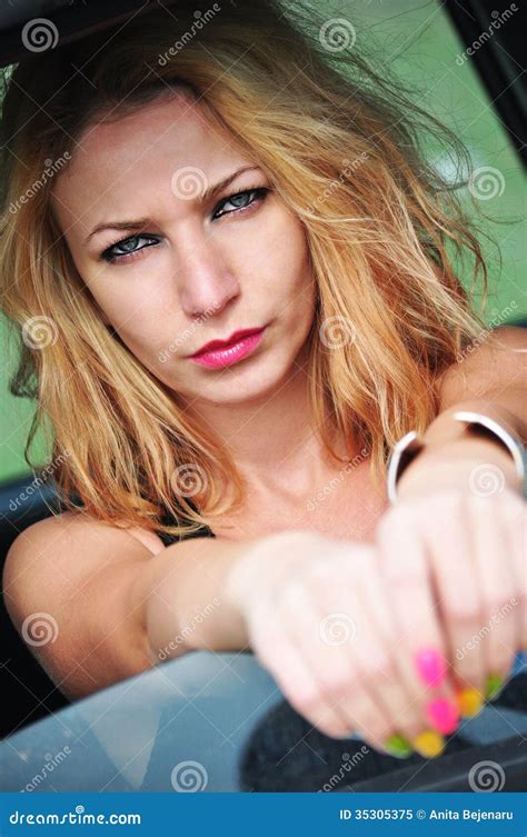 fashion girl sitting in a car stock image image of automobile photographs 35305375