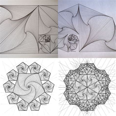 Geometry Symmetry Fractal Fibonacci Escher Handmade Ink Mathart