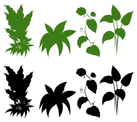 Set Of Silhouette Plant 414459 Vector Art At Vecteezy