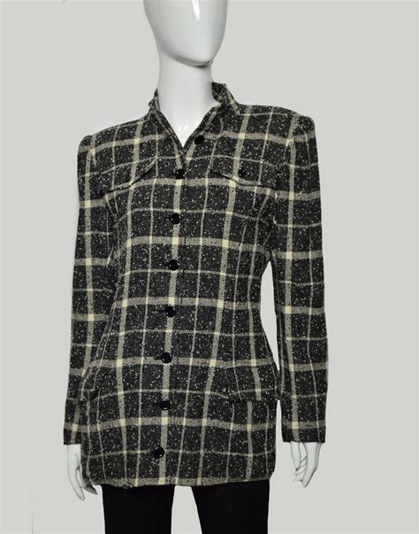 Emanuel Ungaro Vintage Tweed Jacket Boucle Jacket Women Check Etsy