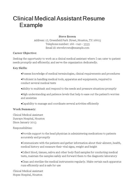 Unique resume samples pdf examples hospi noiseworks co curriculum. Medical Assistant Resume Template | PDF Template