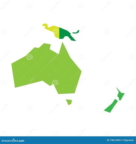 Very Simplified Infographical Political Map Of Australia And Oceania