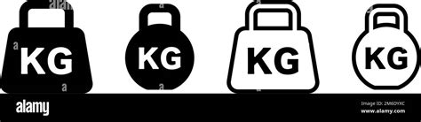 Kilogram Weight Icon Set Kg Set Workout And Weight Training Editable