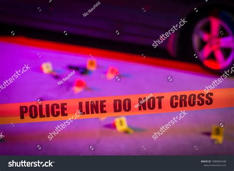 Evidence Marked Evidence Markers Within Crime Stock Photo 1089835448