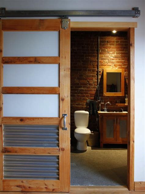 Rustic bathroom door designs pictures light beige floor tiles and white walls lead to a calm bathing space. Things to Consider when Choosing a Bathroom Door | Ideas 4 ...