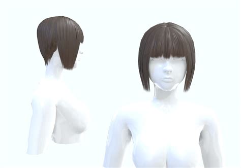 3d Short Bangs Hairstyle Turbosquid 1960265