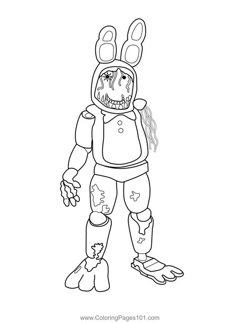Withered Bonnie Fnaf Coloring Page Scary Coloring Pages Mothers Day